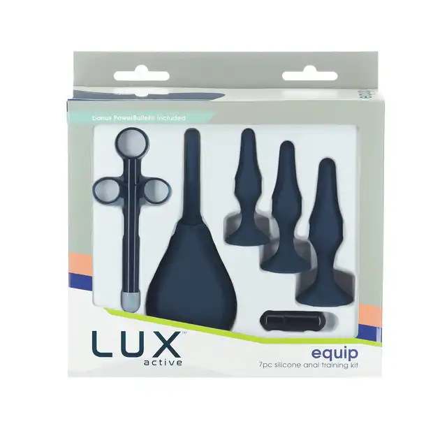 Lux Active - Equip Anal Plug Training Kit. Idealny zestaw do rozpoczęcia przygody z analnymi przygodami. Wszystko czego potrzebujesz w jednym zestawie.