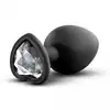 Temptasia - Bling Plug Small Black. Mały silikonowy plug ze srebrnym kryształkiem w podstawie. Zabłyśnij przed partnerem
