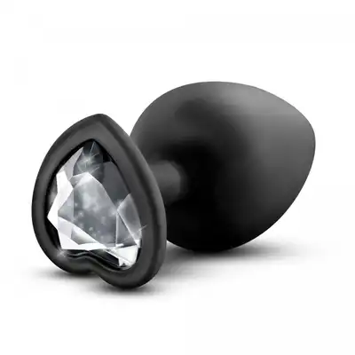 Temptasia - Bling Plug Large Black. Duży silikonowy plug ze srebrnym kryształkiem w podstawie. Zabłyśnij przed partnerem