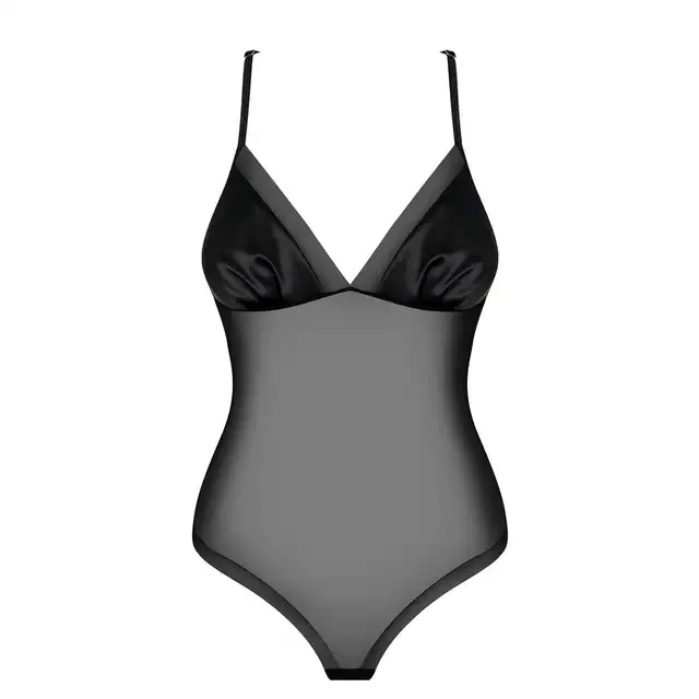 Obsessive - Alifini Body L/XL. Seksowne czarne body z motywem skrzydeł 