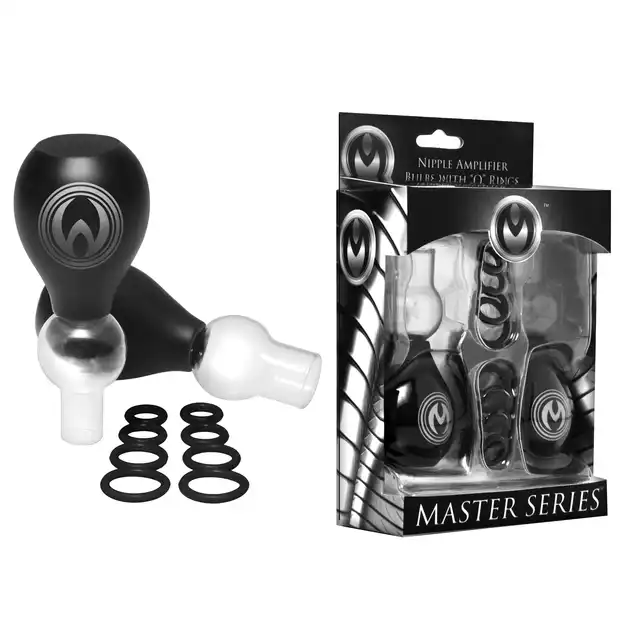 Master Series - Pyramids Nipple Amplifier. Pompki na sutki z wzmacniacniającymi doznania pierścieniami.