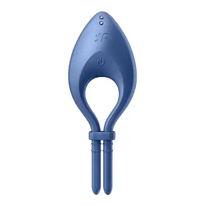 Satisfyer - Bullseye Blue - regulowany, niebieski ring na penisa. Mocniejsza erekcja gwarantowana