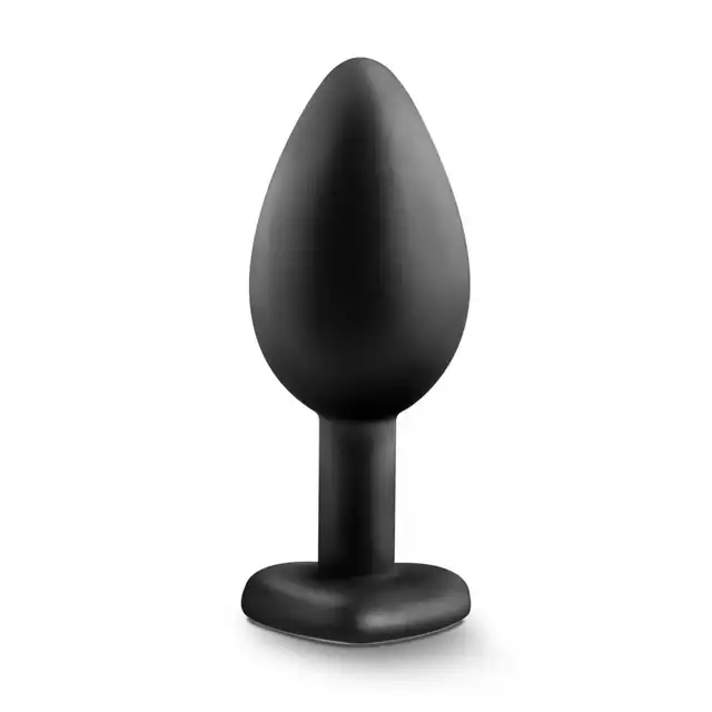 Temptasia - Bling Plug Small Black. Mały silikonowy plug ze srebrnym kryształkiem w podstawie. Zabłyśnij przed partnerem