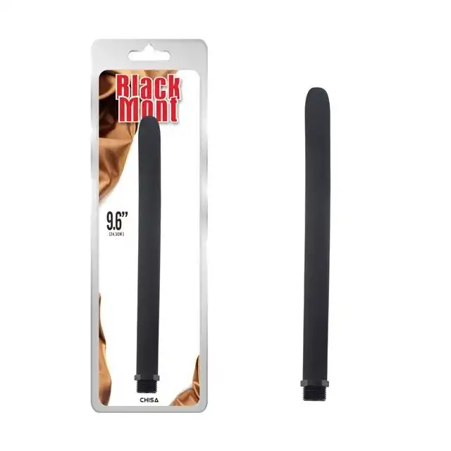 Black Mont - Silicone Douche Tube 9.6" Black - czarna końcówka do lewatywy. Zapewnienie higieny