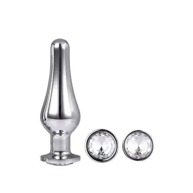 Dream Toys - Gleaming Love Pleasure Set Silver. Srebrny, smukły zestaw treningowy plugów analnych z kryształkami.