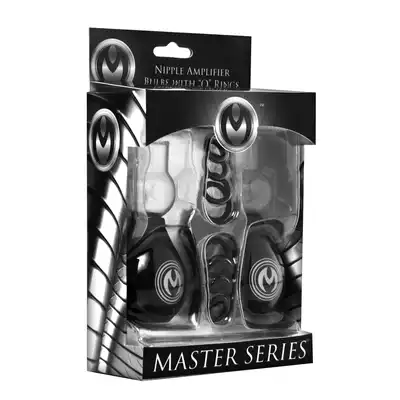 Master Series - Pyramids Nipple Amplifier. Pompki na sutki z wzmacniacniającymi doznania pierścieniami.