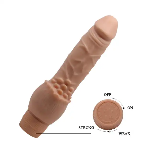 Baile - Barbara Soft Skin 19,5 cm. Realistyczny wibrator z miękkiej cyberskóry, świetne tekstury 