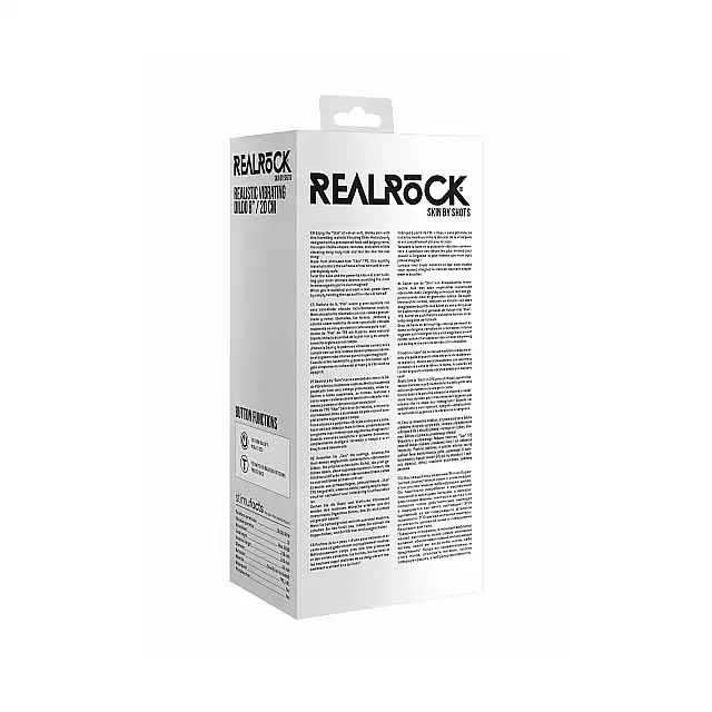Shots - Realrock 20 cm Vibrating Dildo - Black - wibrujące, czarne dildo. Przyjemność gwarantowana. Mega Sale!