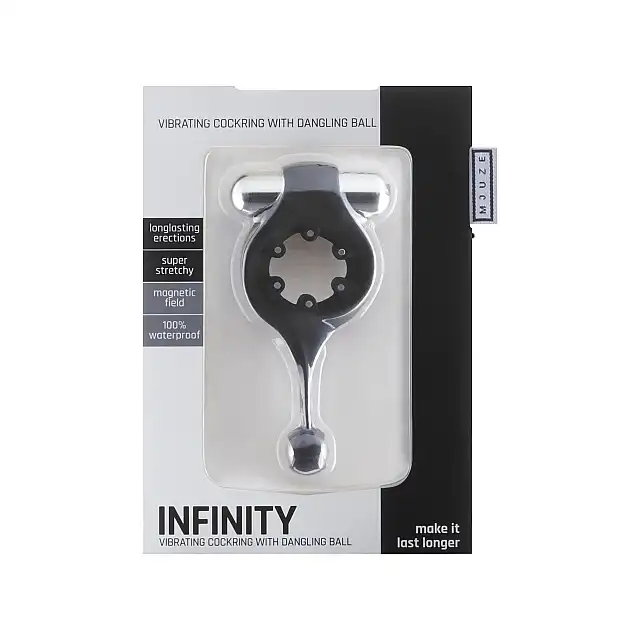 Infinity - Vibrating Cockring - wibrujący ring na penisa z metalową kulką do stymulacji analnej. Mega Sale!