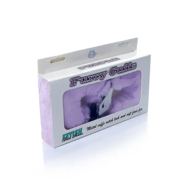 Fetish Boss Series - Furry Cuffs Purple - kajdanki z fioletowym futerkiem. Miękkie i solidne