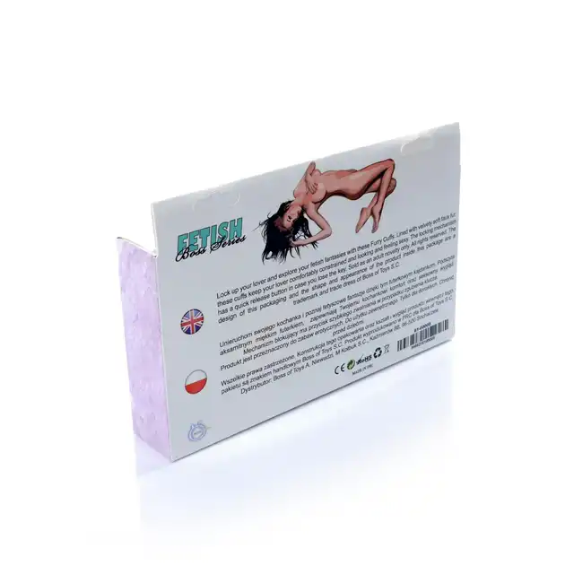 Fetish Boss Series - Furry Cuffs Purple - kajdanki z fioletowym futerkiem. Miękkie i solidne