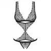 Obsessive - Firella body czarne S/M. Pikantnie wycięte zmysłowe koronkowe body 