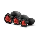 Luxe - Bling Plugs Training Kit Red. Najlepszy zestaw czarnych wtyczek analnych. Sam zdecyduj na co Cię stać.