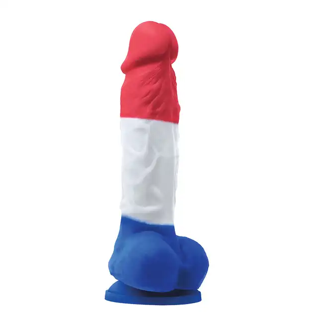 NS Novelties - Colours Pleasures Tricolor 5" Dildo. Trójkolorowe, jedwabiście gładkie w dotyku, realistyczne dildo.