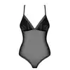 Obsessive - Alifini Body L/XL. Seksowne czarne body z motywem skrzydeł 