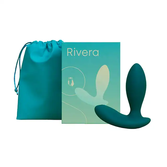 Vibio - Rivera Vibrating Anal Plug Green. Wibrująca wtyczka analna z obracającymi się koralikami u podstawy. Podwójna analna przyjemność.