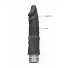 Shots - Realrock 17 cm Vibrating Dildo - Black - czarne, wibrujące dildo o niesamowicie realistycznym wyglądzie. Mega Sale!