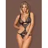 Obsessive - Firella body czarne S/M. Pikantnie wycięte zmysłowe koronkowe body 