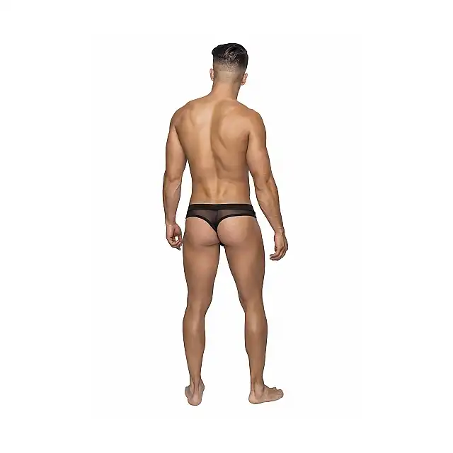 Male Power - Hose Thong S/M Black. Niezwykle seksowne, półtransparentne stringi męskie