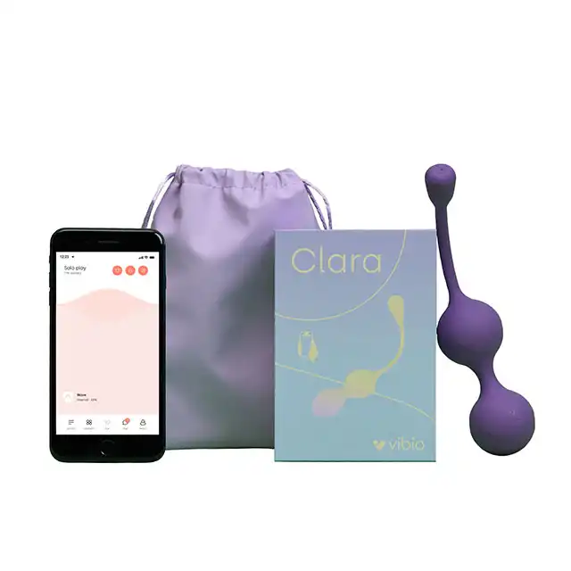 Vibio - Clara Vibrating Kegel Balls Purple. Wibrujące kulki gejszy na aplikację. Idealna zabawka na każdą okazję.