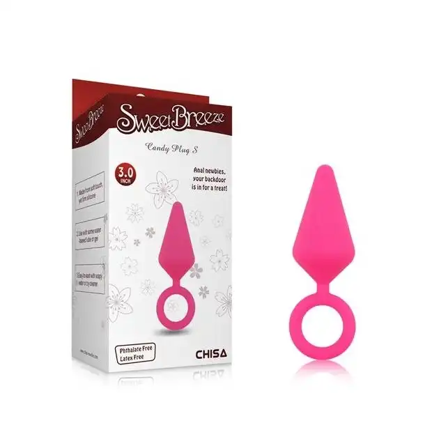 Chisa - SweetBreeze Candy Plug S Pink - różowa wtyczka analna, z poręcznym uchwytem. Zanurz się w przyjemności! 