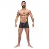 Male Power - Zip Pouch Short S. Czarne seksowne bokserki z ukośnym zamkiem 