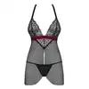 Obsessive - Rossita babydoll L/XL. Elegancka koszulka z welurowym paseczkiem. Mega sale!