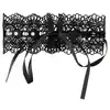 Cottelli Collection - Stickereiband. Elegancki haftowany choker z perłami i kryształkami
