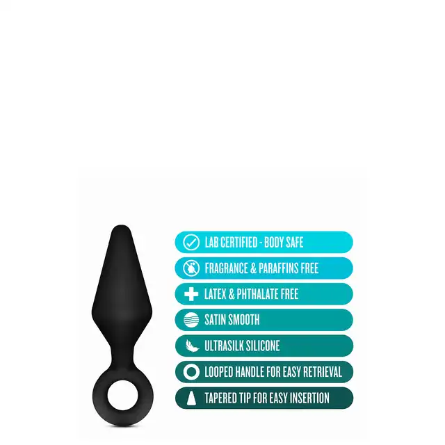 Blush - Anal Adventures Platinum Loop Plug Kit. Zestaw plugów analnych z pierścieniami. Dostarcz sobie przyjemności wyłącznie przy pomocy palca.