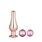 Dream Toys - Gleaming Love Pleasure Set Rose Gold. Różowo-złoty, smukły zestaw treningowy plugów analnych z kryształkami.