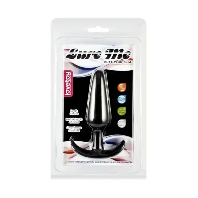 LoveToy - Lure Me Silicone Anal Plug L - silikonowy, czarny korek analny. Rozkosz gwarantowana