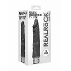 Shots - Realrock 17 cm Vibrating Dildo - Black - czarne, wibrujące dildo o niesamowicie realistycznym wyglądzie. Mega Sale!