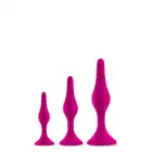 Luxe - Begginer Plug Kit Pink. Zestaw plugów analnych z przyssawkami. Zaczerpnij analnej przyjemności bez użycia rąk.