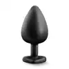 Temptasia - Bling Plug Large Black. Duży silikonowy plug ze srebrnym kryształkiem w podstawie. Zabłyśnij przed partnerem