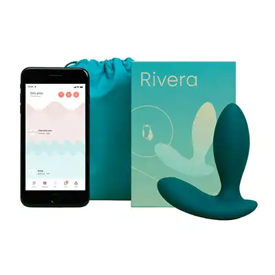 Vibio - Rivera Vibrating Anal Plug Green. Wibrująca wtyczka analna z obracającymi się koralikami u podstawy. Podwójna analna przyjemność.