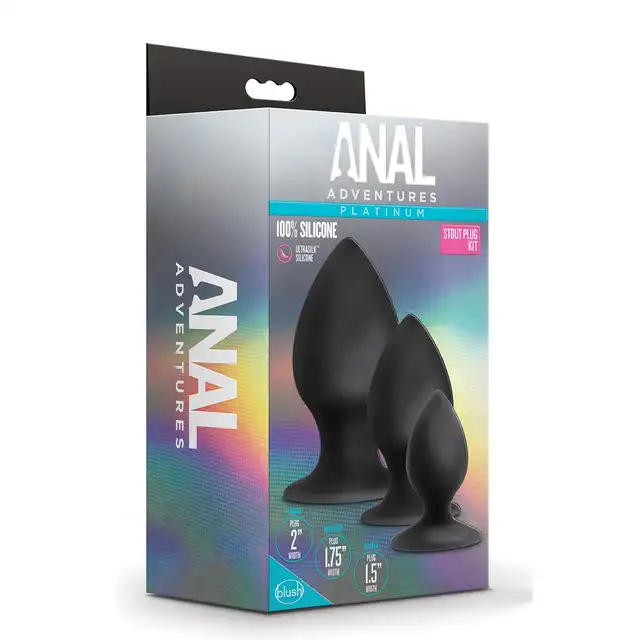 Blush - Anal Adventure Stout Plug Set. Progresywny zestaw wtyczek analnych z silikonu 
