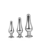 Dream Toys - Gleaming Love Pleasure Set Silver. Srebrny, smukły zestaw treningowy plugów analnych z kryształkami.