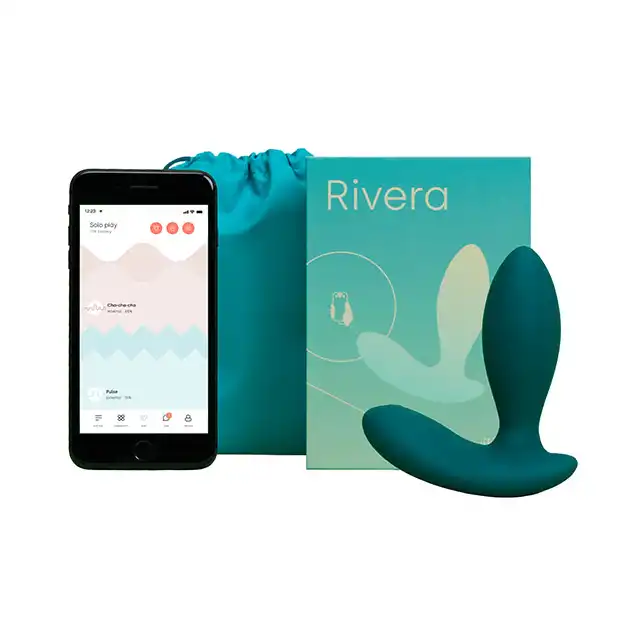 Vibio - Rivera Vibrating Anal Plug Green. Wibrująca wtyczka analna z obracającymi się koralikami u podstawy. Podwójna analna przyjemność.