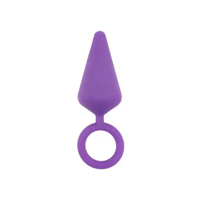 SweetBreeze - Candy Plug M Purple. Plug analny z uroczym serduszkiem i wygodnym uchwytem 