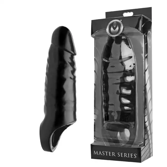 Master Series - Black Mamba XL. Czarna przedłużka na penisa, wydłużenie erekcji i penisa gwarantowane