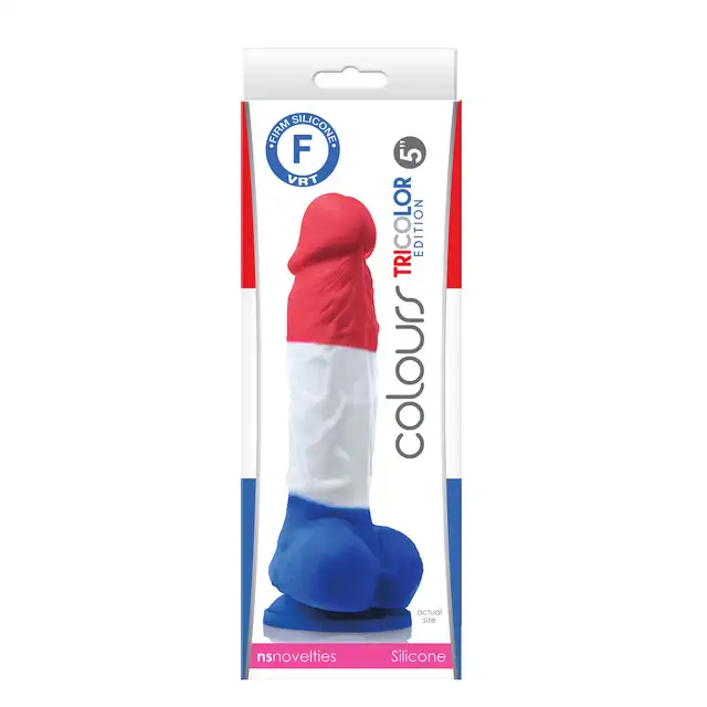 NS Novelties - Colours Pleasures Tricolor 5" Dildo. Trójkolorowe, jedwabiście gładkie w dotyku, realistyczne dildo.