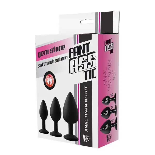 DreamToys - Fantastic Anal Training Kit Red Stone. Zestaw plugów analnych z czerwonymi kryształkami. Zabłyśnij przed swoim partnerem.