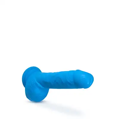 NEO 9 INCH DUAL DENSITY DILDO NEON BLUE