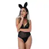 Daring - Tuxedo Bunny Roleplay Set L/XL. Odlotowy i elegancki strój czarnego króliczka z prześwitującym body