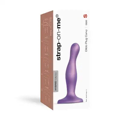 Strap-On-Me - Dildo Plug Curvy S Purple - eleganckie dildo o niepowtarzalnym kolorze i kształcie. Elektryzujące wrażenia! 