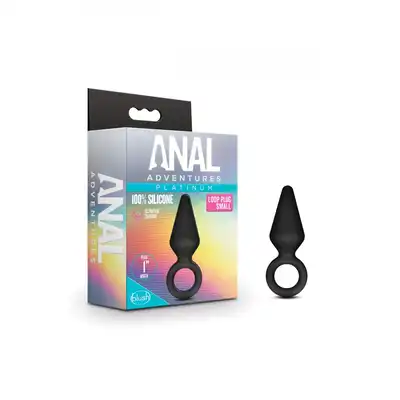 Anal Adventures - Small Loop Plug S. Wtyczka analna z uchwytem w formie pętli. Silikon utwardzany platyną
