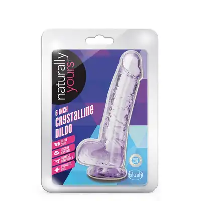 NATURALLY YOURS  6" CRYSTALLINE DILDO  AMETHYST