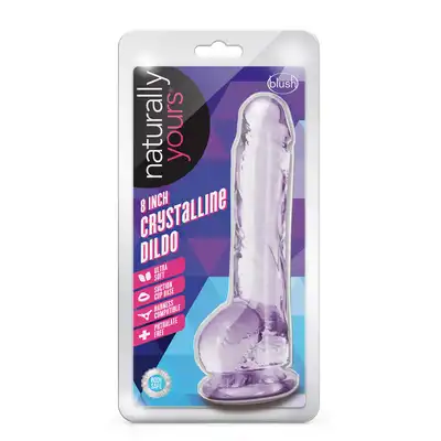 NATURALLY YOURS  8" CRYSTALLINE DILDO  AMETHYST