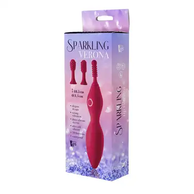 Sparkling - Tip Vibrator Verona - innowacyjny wibrator z trzema wymiennymi końcówkami. Gwarancja przyjemności!