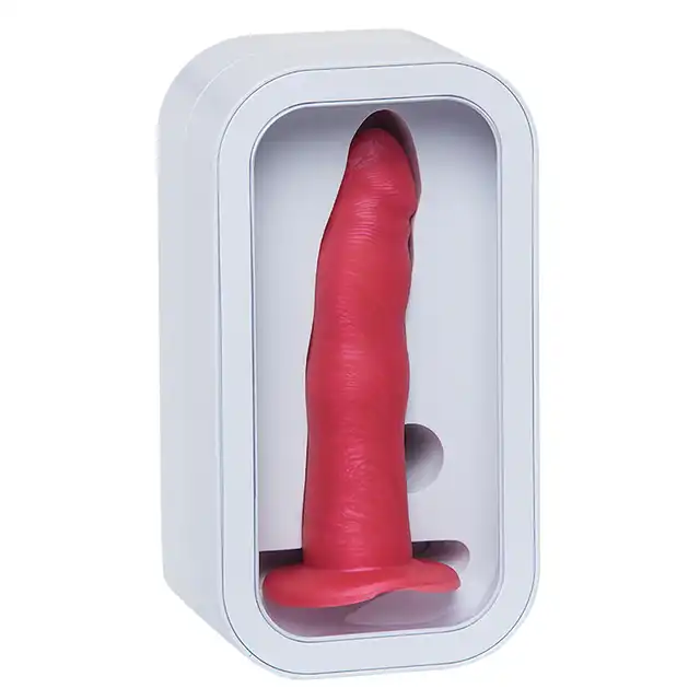 Ylva &amp; Dite - Anteros Bright Red Dildo - czerwone, realistyczne dildo wykonane z gładkiego silikonu premium